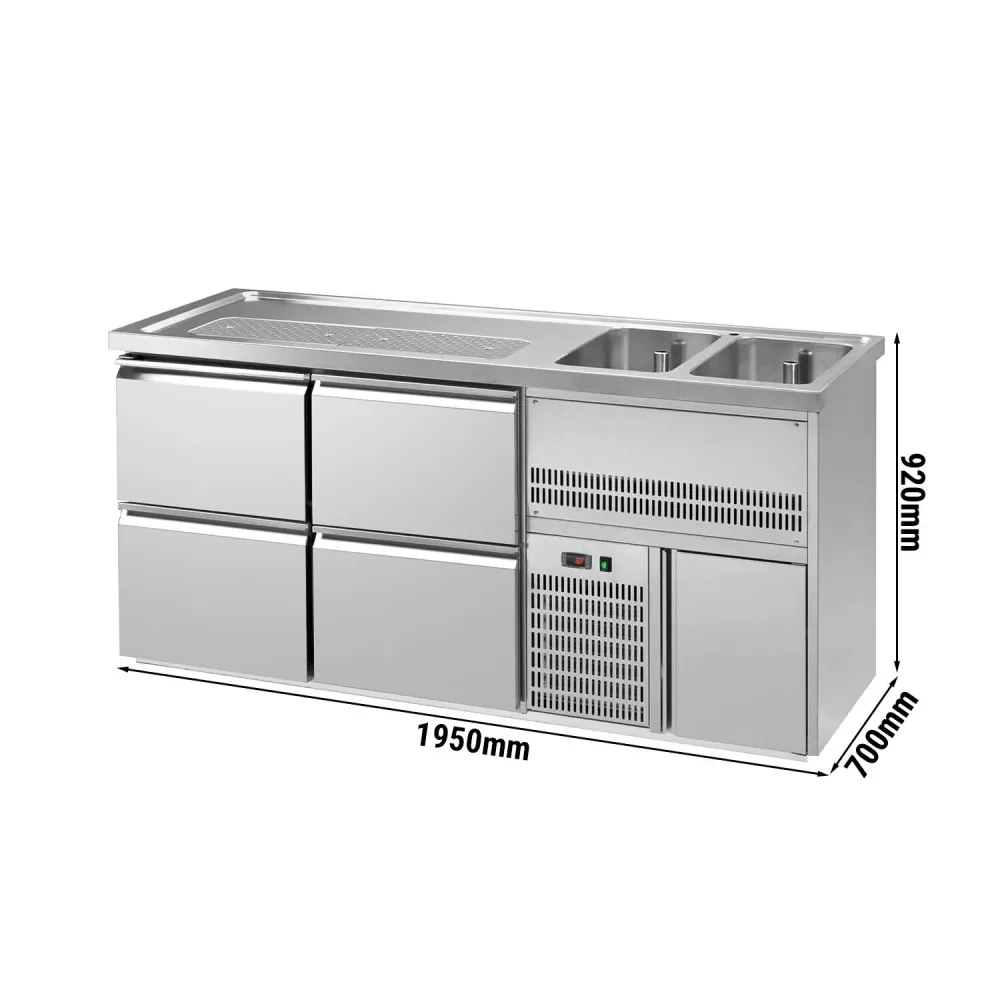 Хладилна маса PREMIUM PLUS - 1950x700mm - 4 чекмеджета