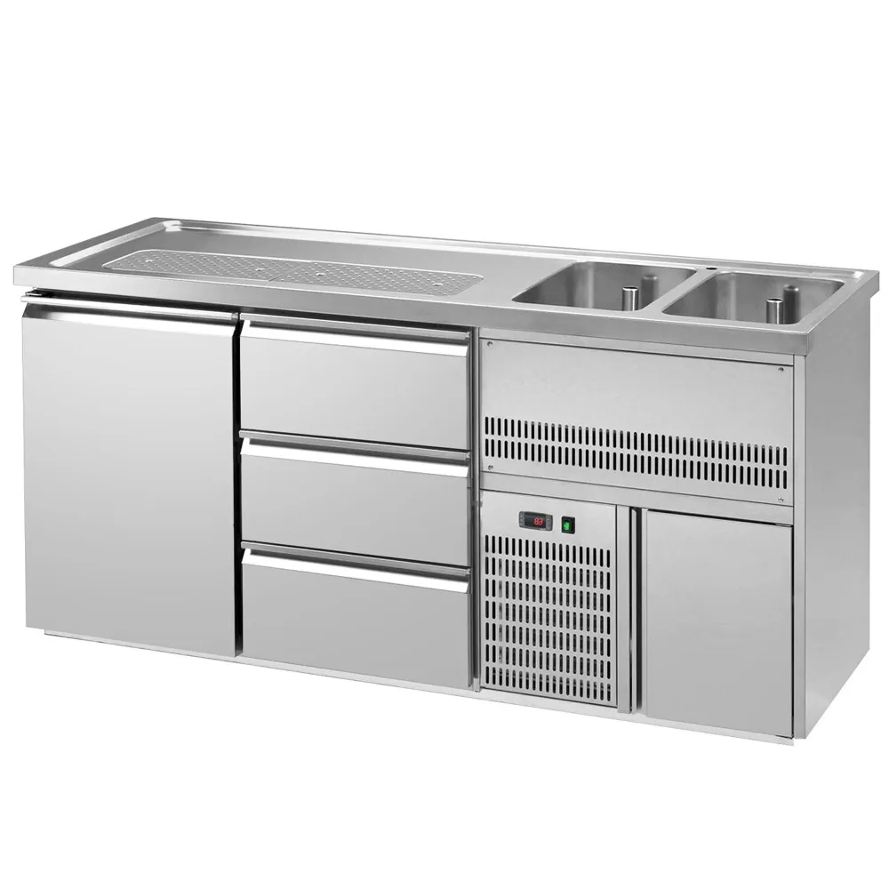 Хладилна маса PREMIUM PLUS - 1950x700mm - 1 врата & 3 чекмеджета