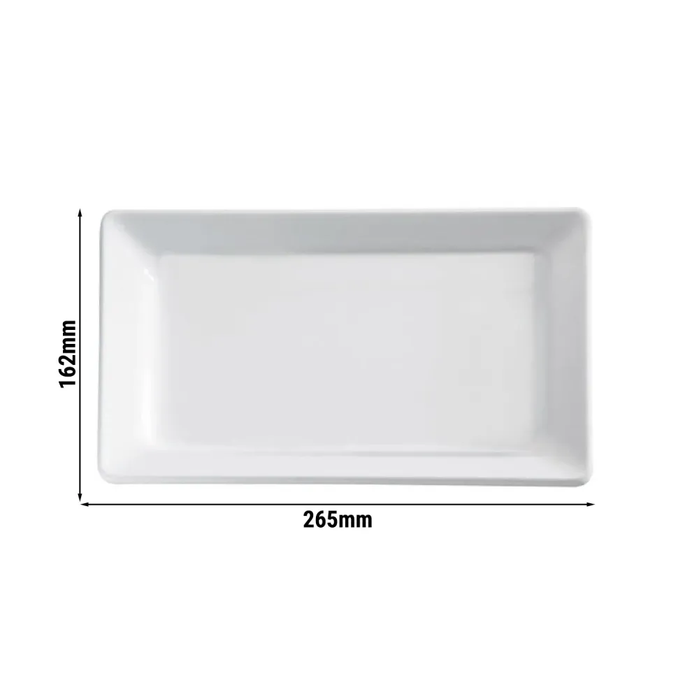(6 бр.) Гастронорм тава GN 1/4 PREMIUM - PURE - Меламин - 265x162mm - Дълбочина: 30mm - Бял