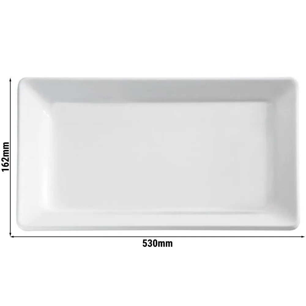 (6 бр.) Меламиново плато GN 2/4 PREMIUM - PURE - Меламин - 530x162mm - Височина: 30mm - Черен
