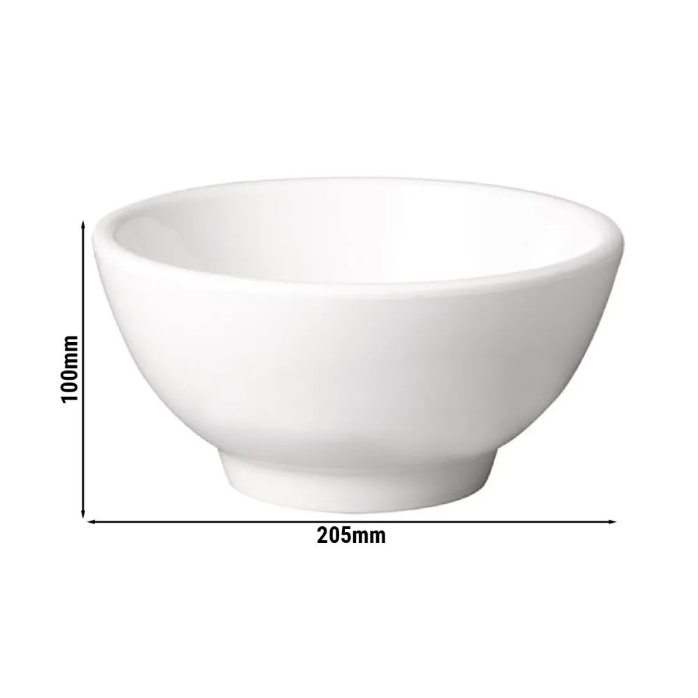 (6 бр.) Купа - PURE - Меламин - 1.25L - Ø 205mm - Дълбочина: 100mm - Бяло