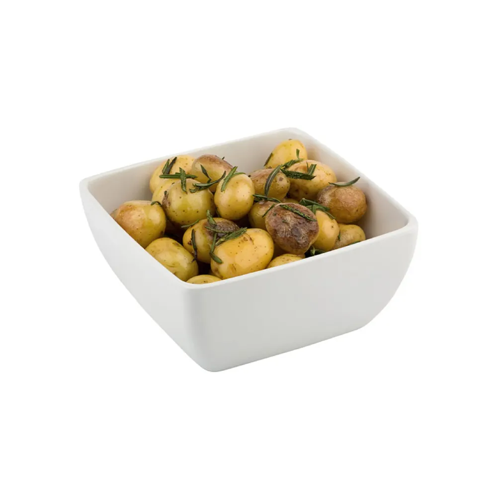 (6 бр.) Купичка - PURE - Меламин - 140ml - правоъгълна - 90x90mm - Дълбочина: 40mm - Бяло