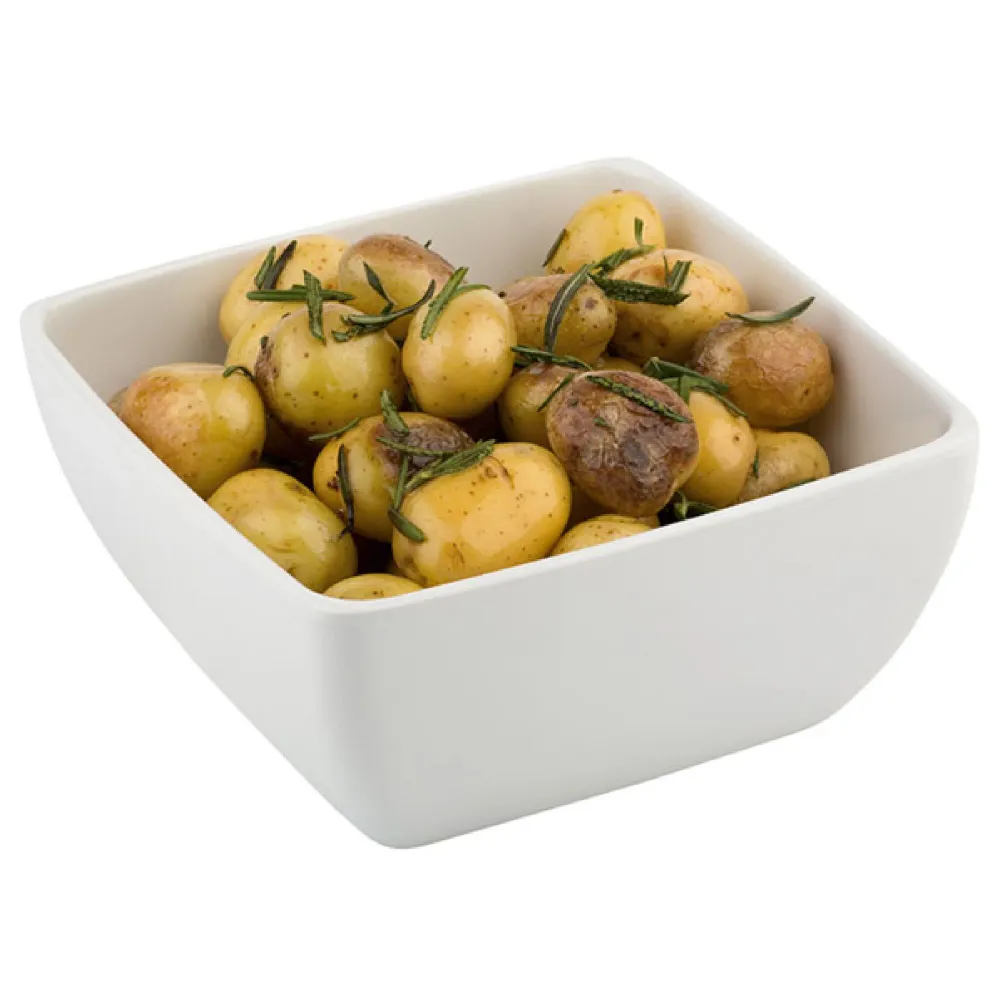 (6 бр.) Купичка - PURE - Меламин - 140ml - правоъгълна - 90x90mm - Дълбочина: 40mm - Бяло