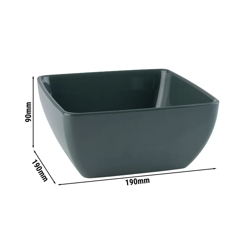 (6 бр.) Купа - PURE - Меламин - 1.5L - правоъгълна - 190x190mm - Дълбочина: 90mm - Зелено