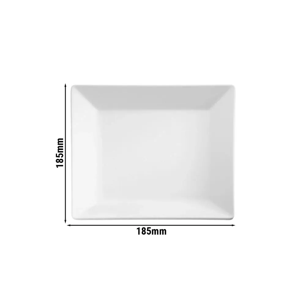 (6 бр.) Табла за сервиране - PURE - Меламин - 185x185mm - Височина:25mm - Бял