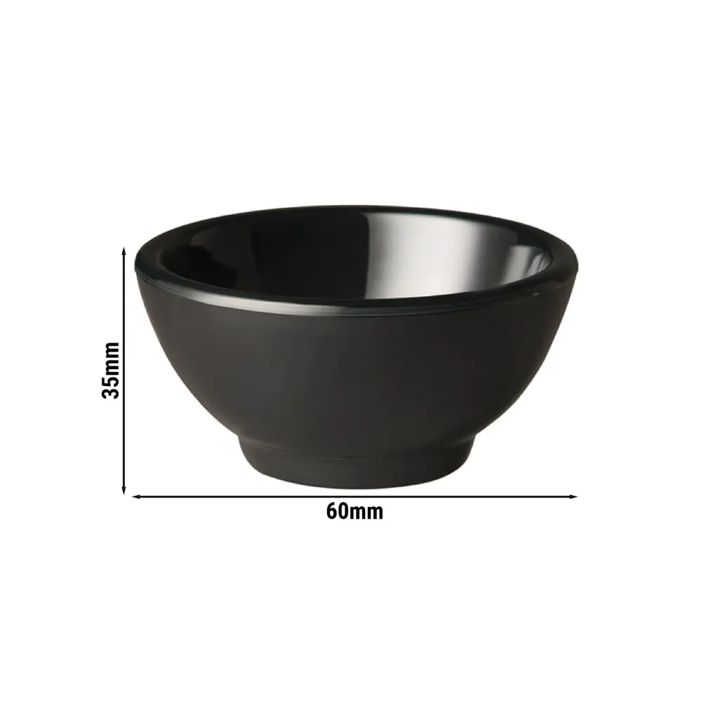 (6 бр.) Купички за сос - PURE - Меламин - 20ml - 57x57mm - Черен