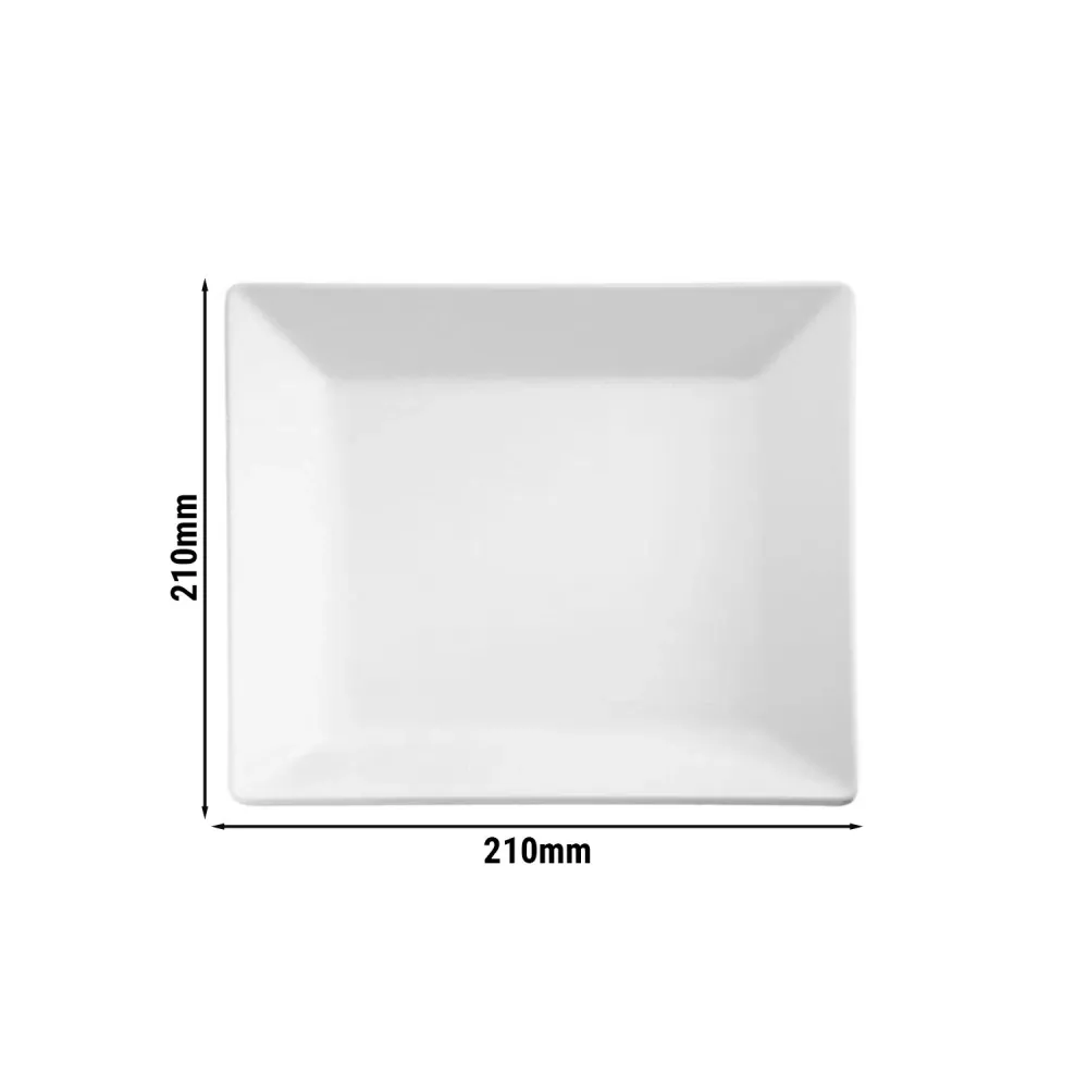 (6 бр.) Табла за сервиране - PURE - Меламин - 210x210mm - Височина: 30mm - Бял