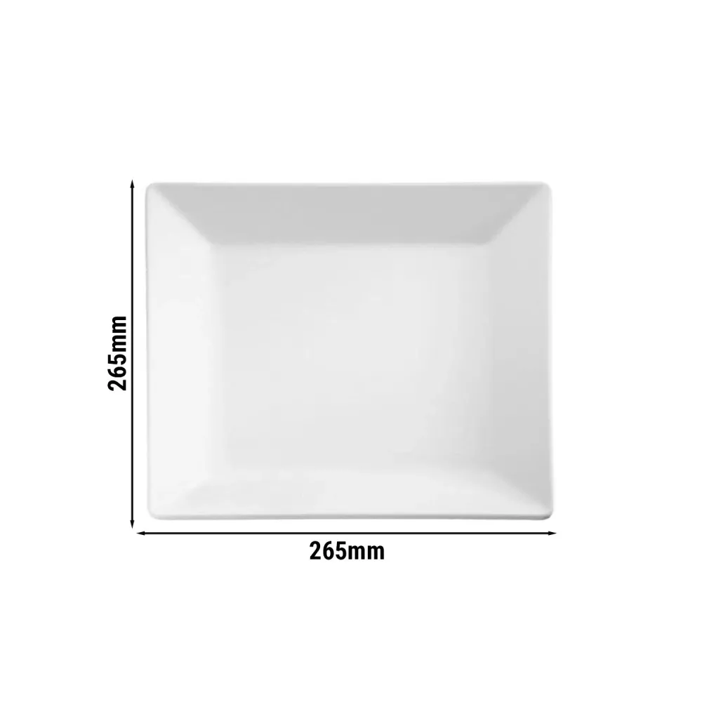 (6 бр.) Табла за сервиране - PURE - Меламин - 265x265mm - Височина:30mm - Бял