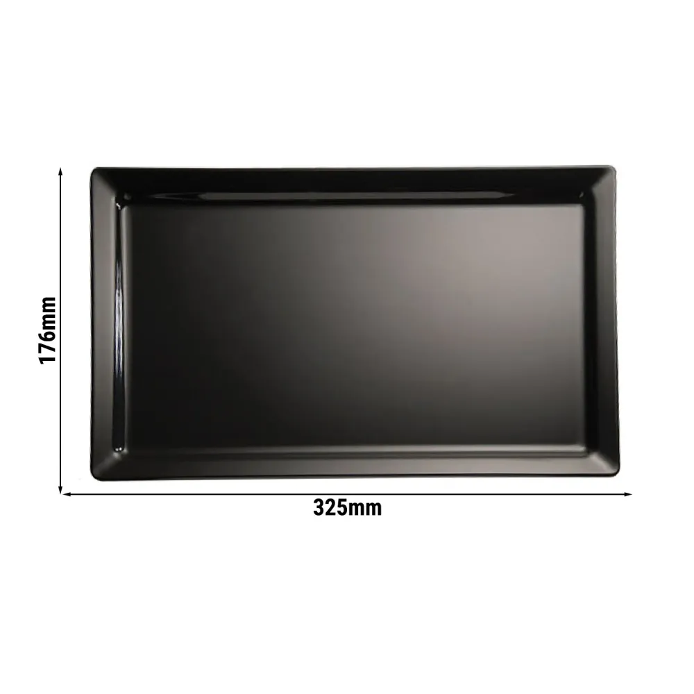 (6 бр.) Гастронорм тава GN 1/3 - PURE - Меламин - 325x176mm - Дълбочина: 30mm - Черен