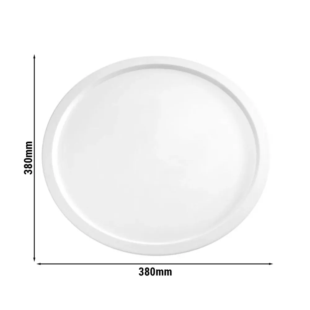 (6 бр.) Табла за сервиране - PURE - Меламин - Ø380mm - Височина: 25mm - Бял