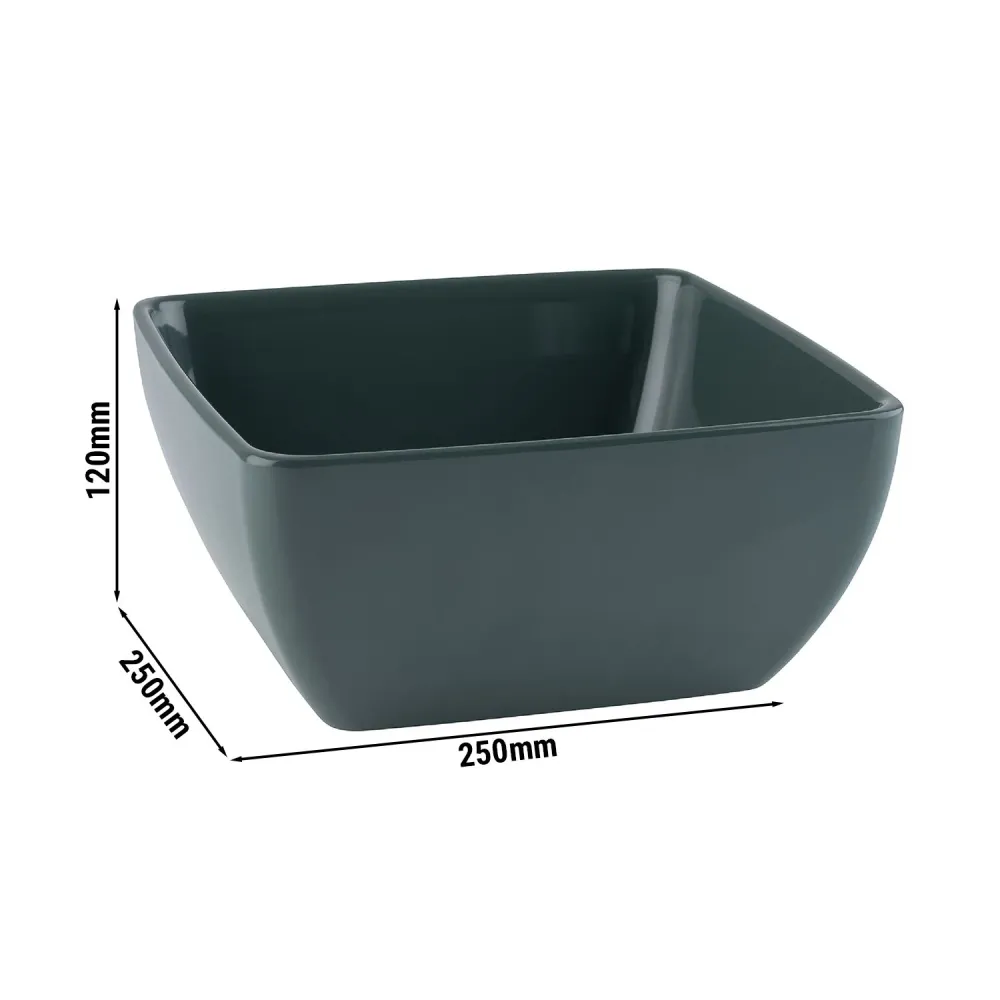 (6 бр.) Купа - PURE - Меламин - 3.8L - правоъгълна - 250x250mm - Дълбочина: 120mm - Зелено