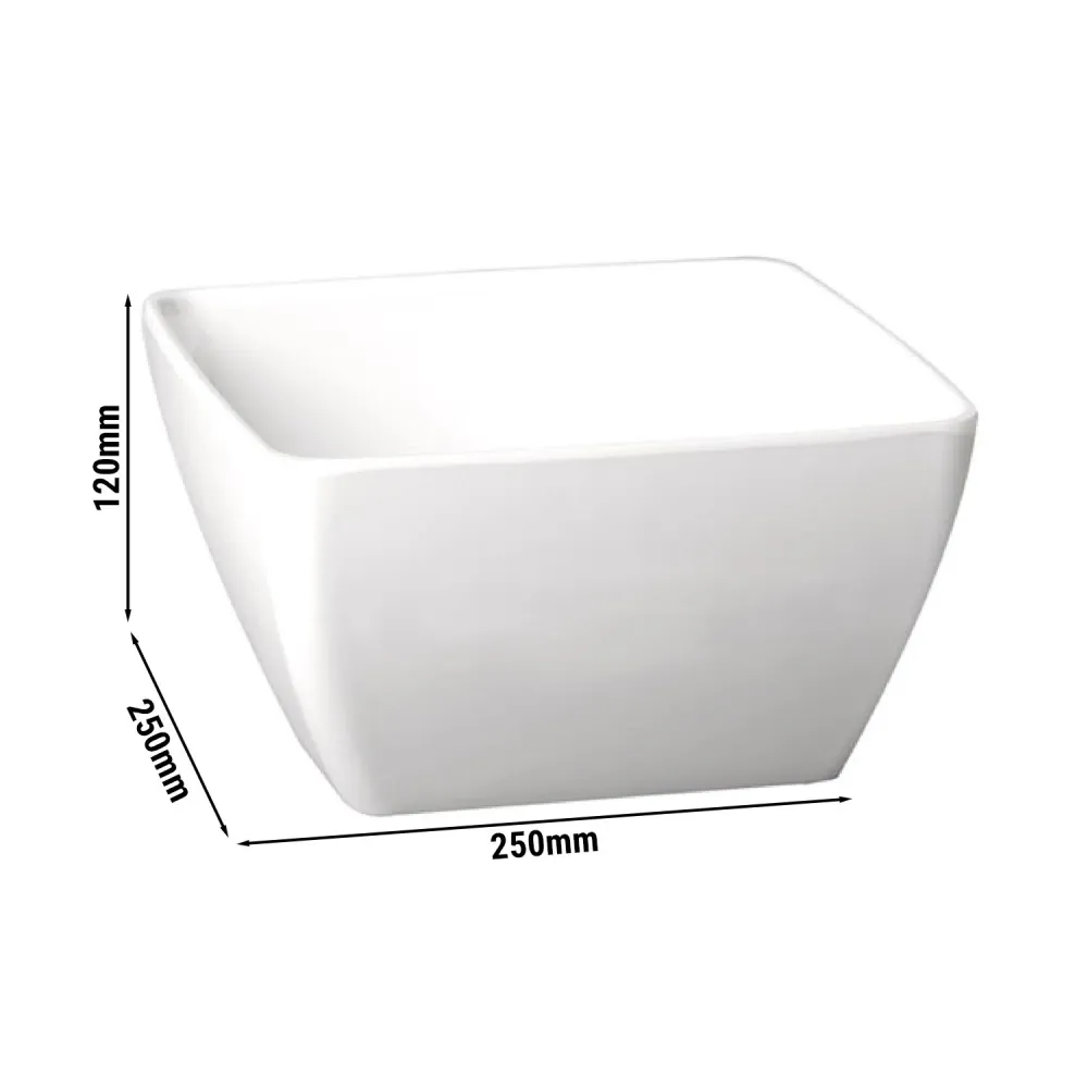 (6 бр.) Купа - PURE - Меламин - 3.8L - правоъгълна - 250x250mm - Дълбочина: 120mm - Бяло