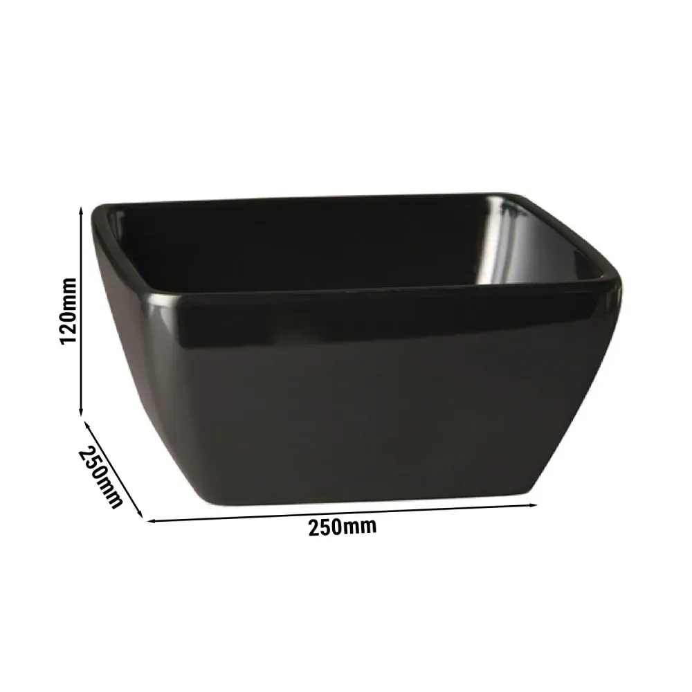 (6 бр.) Купа - PURE - Меламин - 3.8L - правоъгълна - 250x250mm - Дълбочина: 120mm - Черно