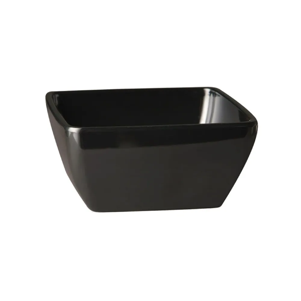(6 бр.) Купичка - PURE - Меламин - 400ml - правоъгълна - 125x125mm - Дълбочина: 60mm - Черно