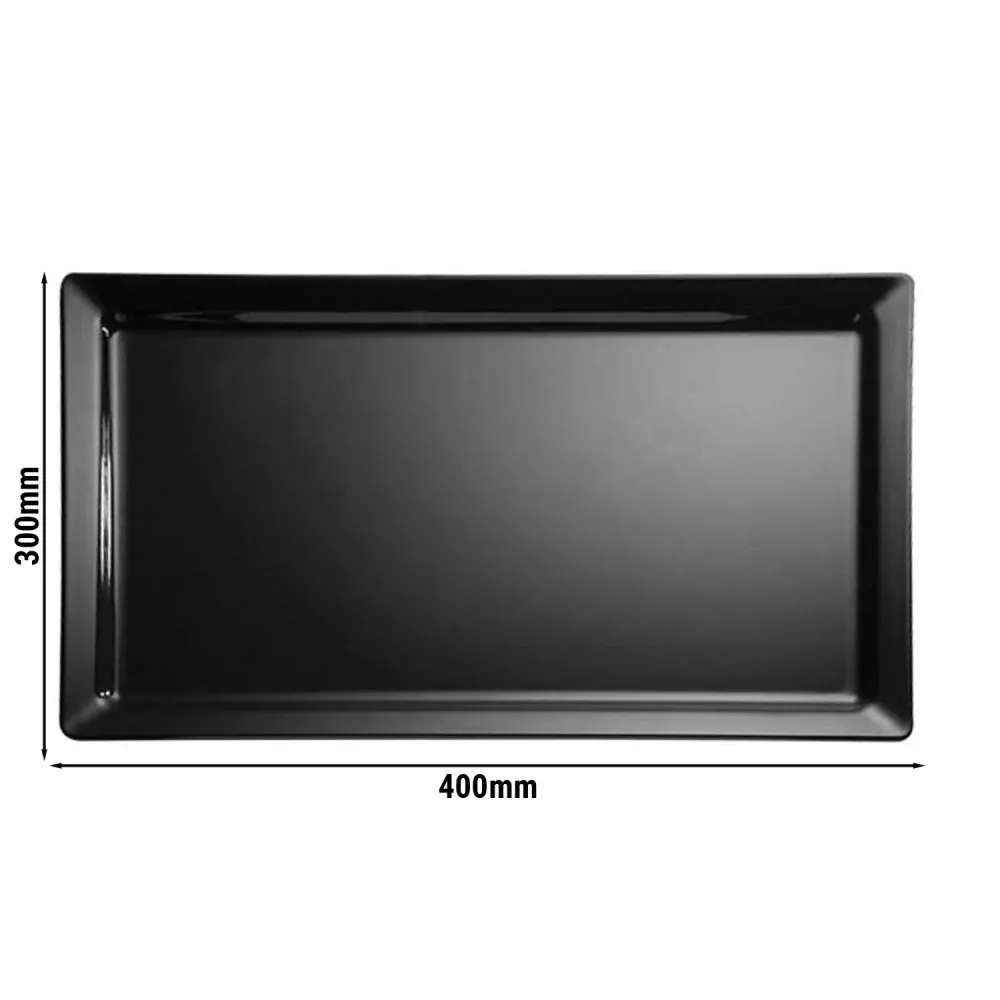 (6 бр.) Табла за сервиране - PURE - Меламин - 400x300mm - Височина: 30mm - Черен
