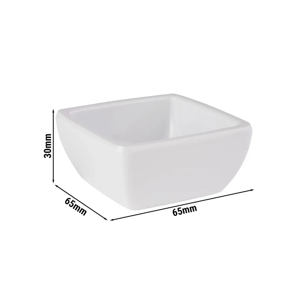 (6 бр.) Купички за сос - PURE - Меламин - 50ml - правоъгълна - 65x65mm - Бял