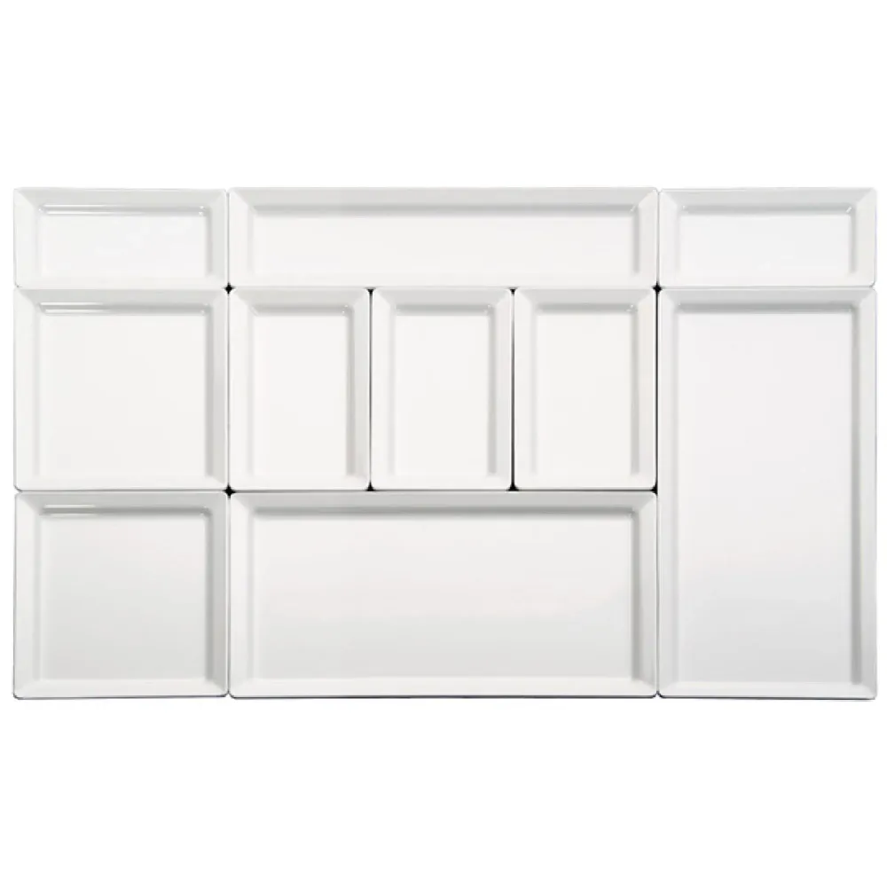 (6 бр.) Гастронорм тава GN 1/1 PURE - Меламин - 530x325mm - Дълбочина: 30mm - Бял