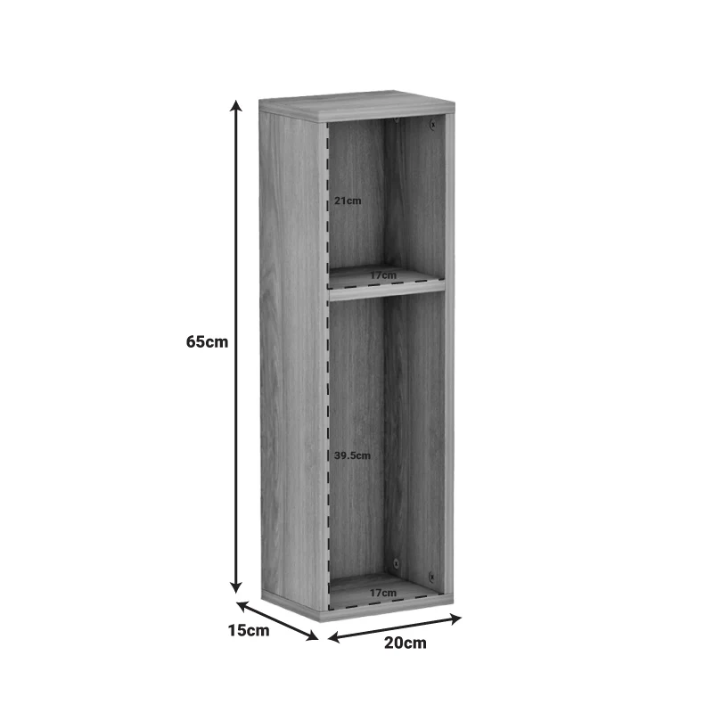 Стенен рафт Racks сонома цвят 20x15x65см