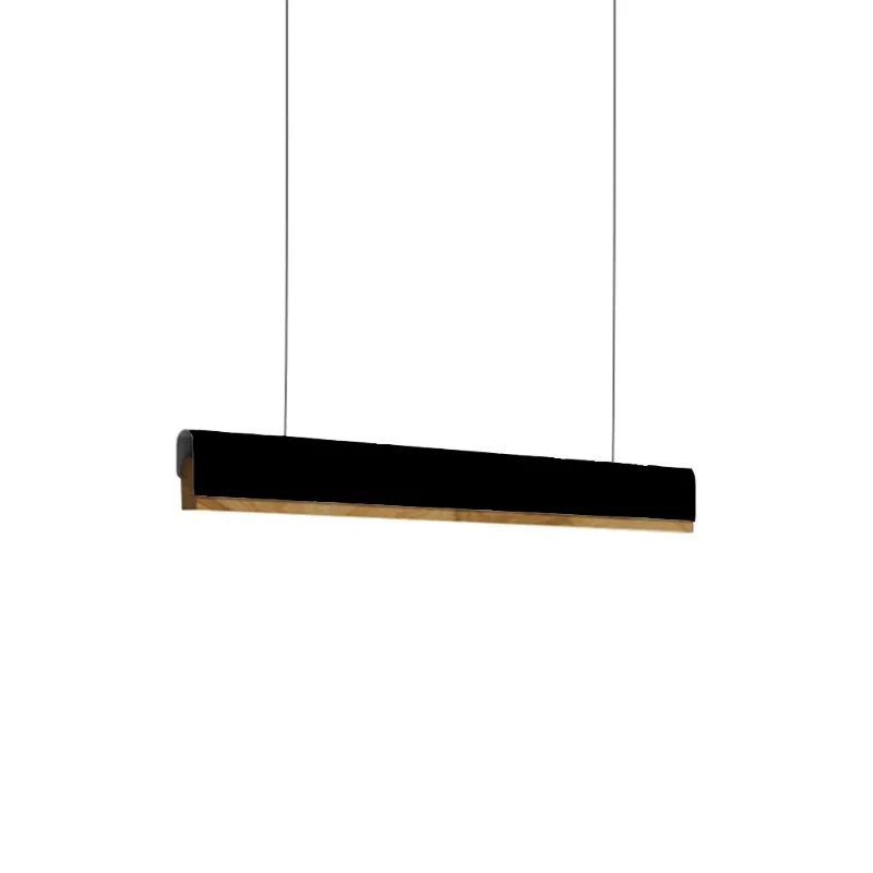 Таванна лампа Rafmole led черен метал-дърво 120x7.5см