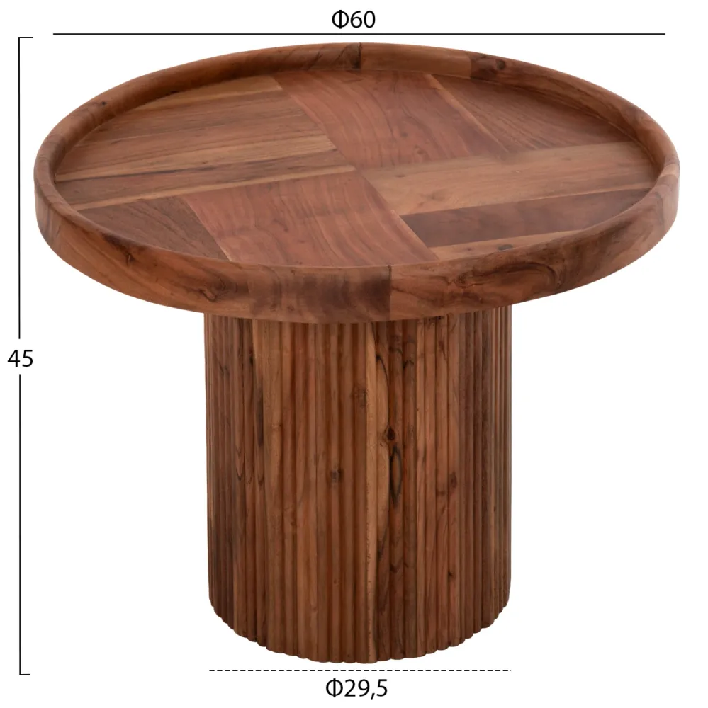 Странична маса RAJJEH естествен цвят Φ60x45Hсм