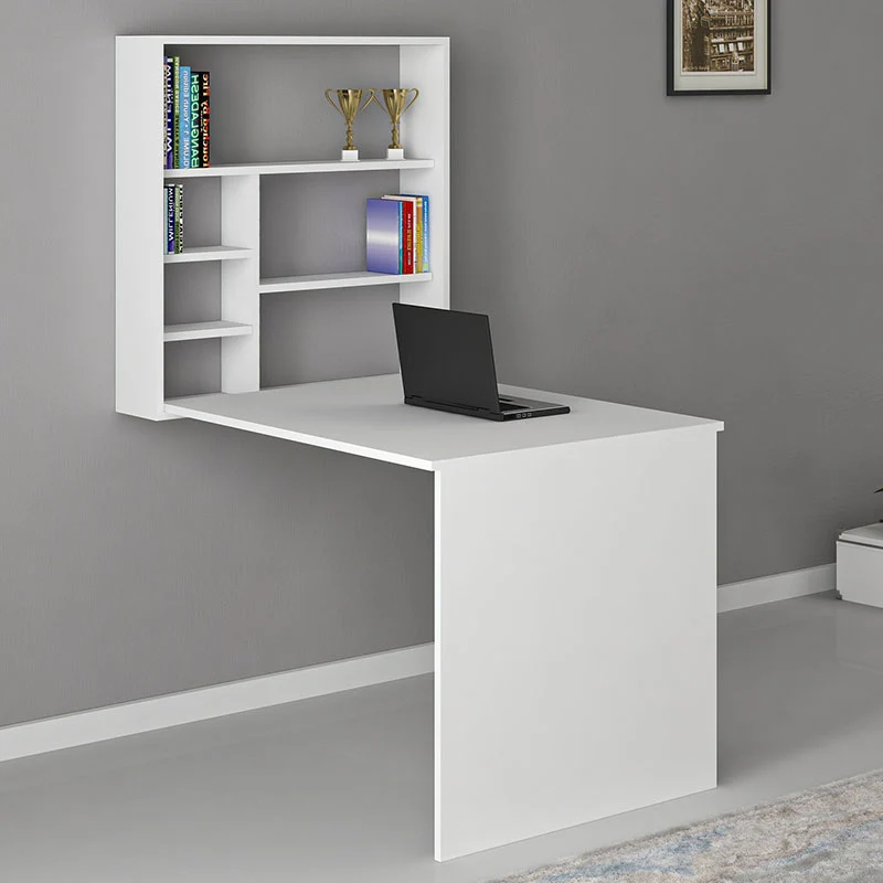 Сгъваемо стенно работно бюро Ravin бяло 63x90x154см