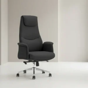 Мениджърски офис стол Rekter PU в черен цвят 77x65x119-127см