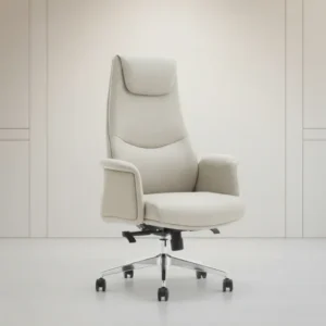 Мениджърски офис стол Rekter PU в бежов цвят 77x65x119-127см