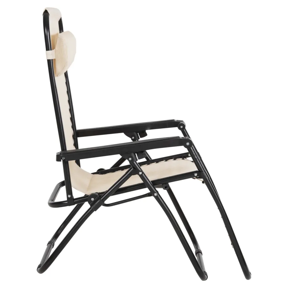 Кресло RELAX бежов текстилен-черен метал 67x145x110см.