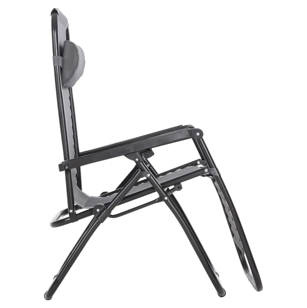 Кресло RELAX сив текстилен-черен метал 67x145x110см.
