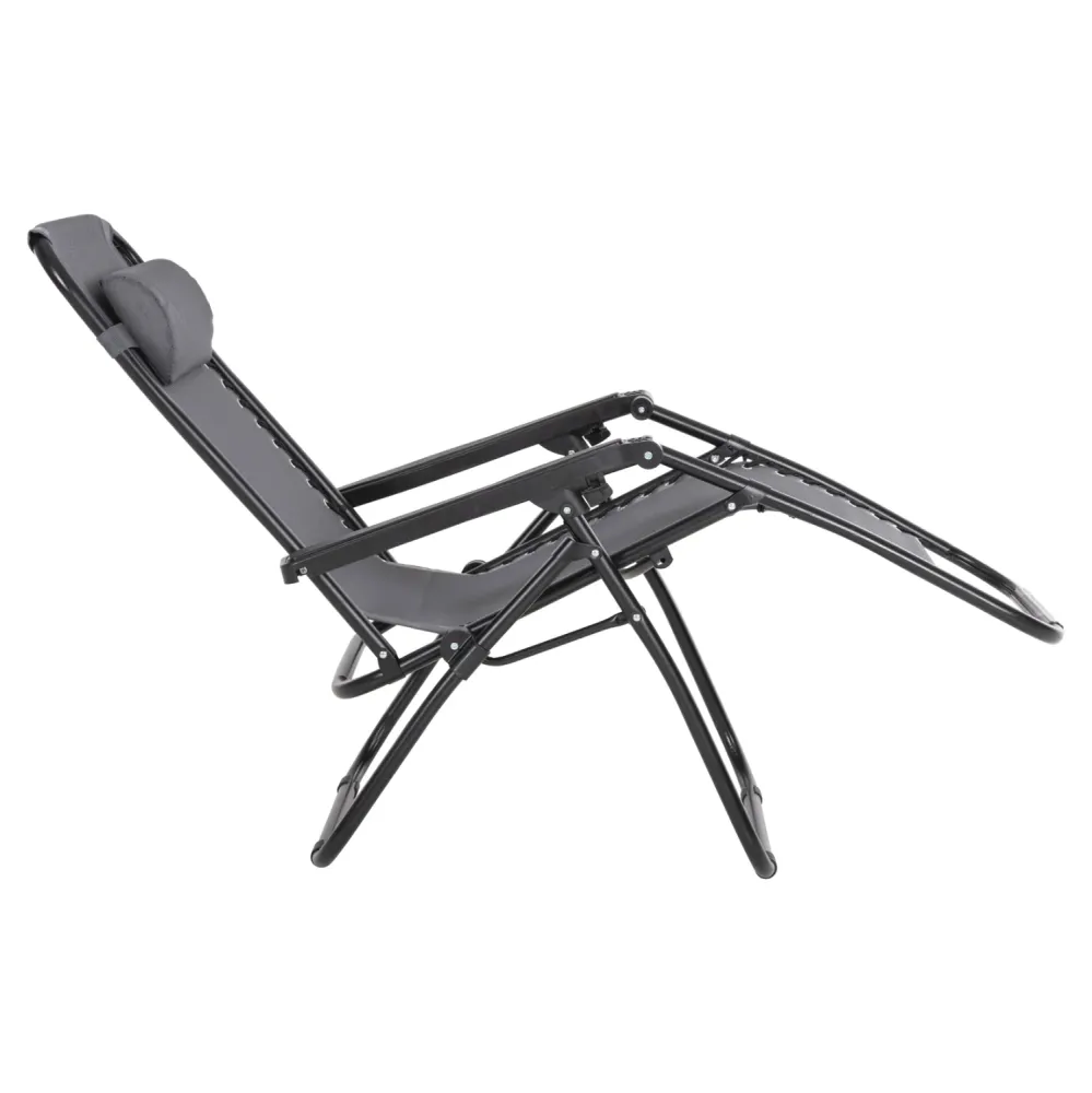 Кресло RELAX сив текстилен-черен метал 67x145x110см.
