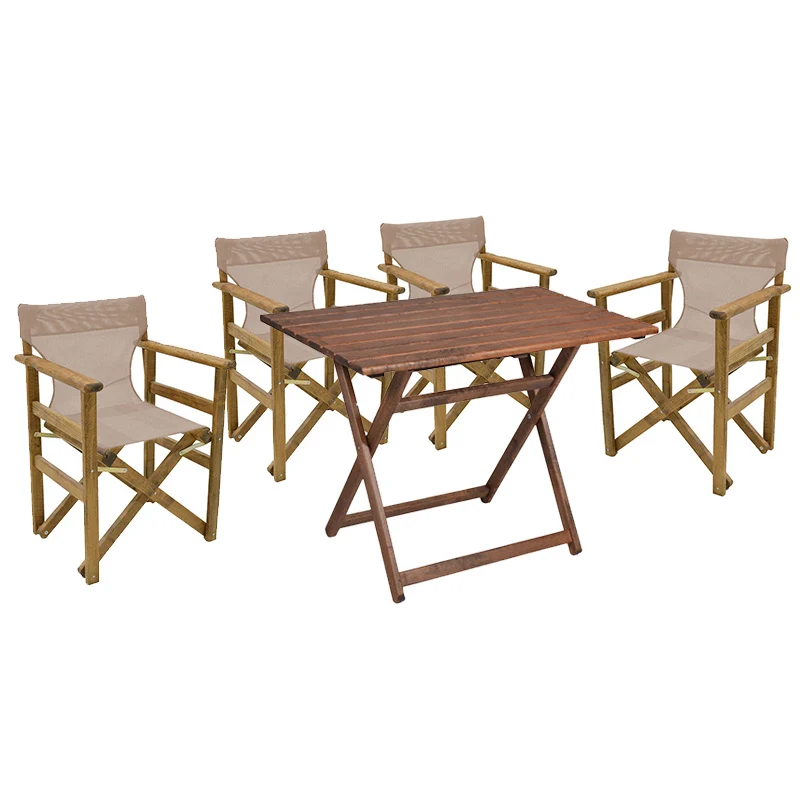 Retto комплект от 5 части масив бук орех-PVC тайпе 80x60x72см