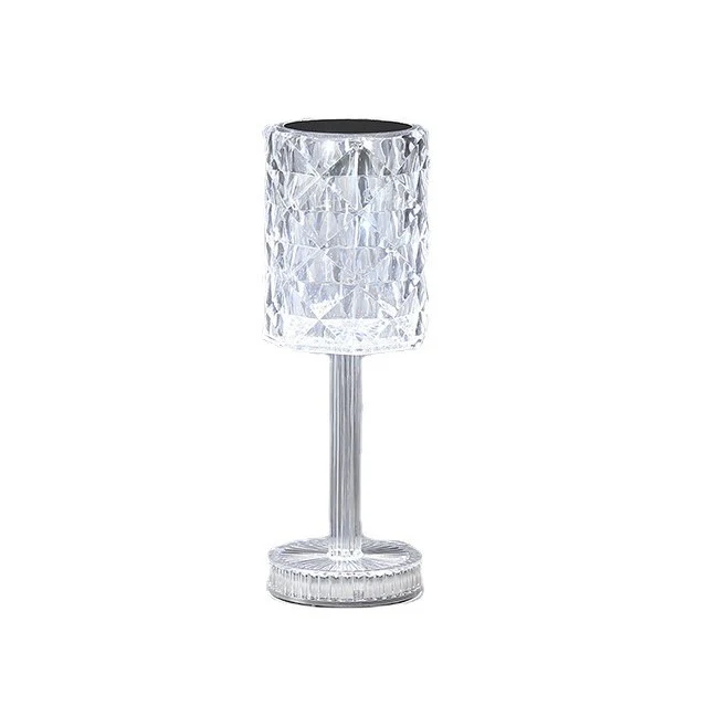 RGB 16 LED настолна лампа, сензорен димер, 3 нива на интензивност, USB зареждане, 3W, акрилен кристал, с дистанционно упра...