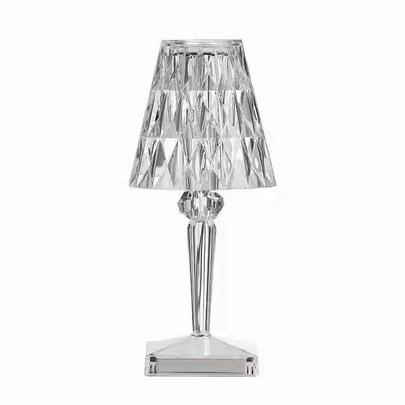RGB 16 LED настолна лампа, сензорен димер, 3 нива на интензивност, USB зареждане, 3W, акрилен кристал, с дистанционно упра...