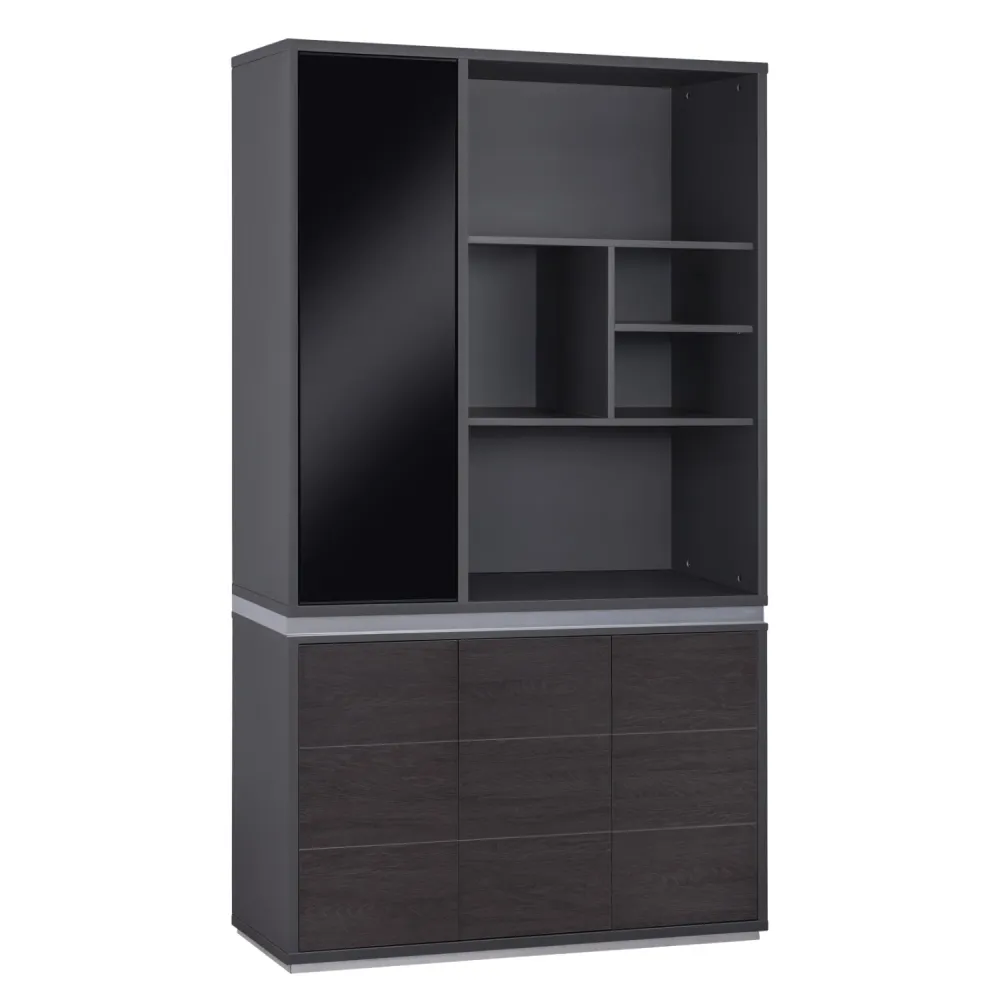 Библиотека ROSEWOOD -цвят венге-сив 120Χ40Χ200см