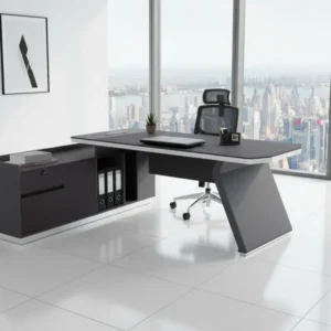Офис бюро ROSEWOOD сив цвят 220X180X76см