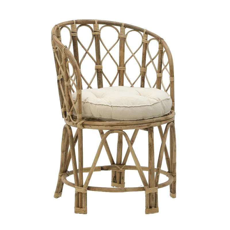 Rostan стол от естествен ратан с възглавница 51x50x80см