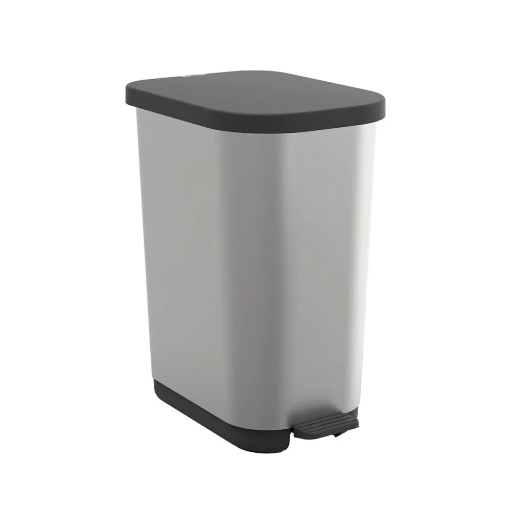 Кошче за боклук Rotho Ribo Silver Сребро Пластмаса 35 L