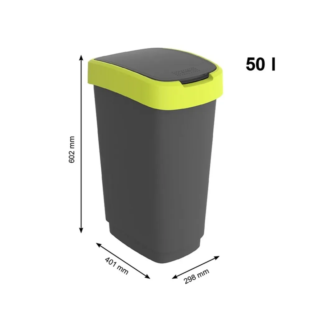 Кошче за боклук Rotho Twist Lime Пластмаса 50 L