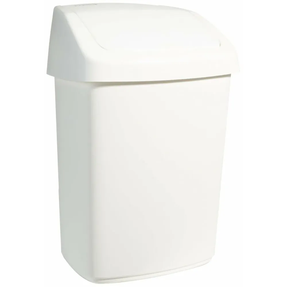 Кошче за Боклук Rubbermaid TAPA BASCULANTE Бял Черен Пластмаса 25 L