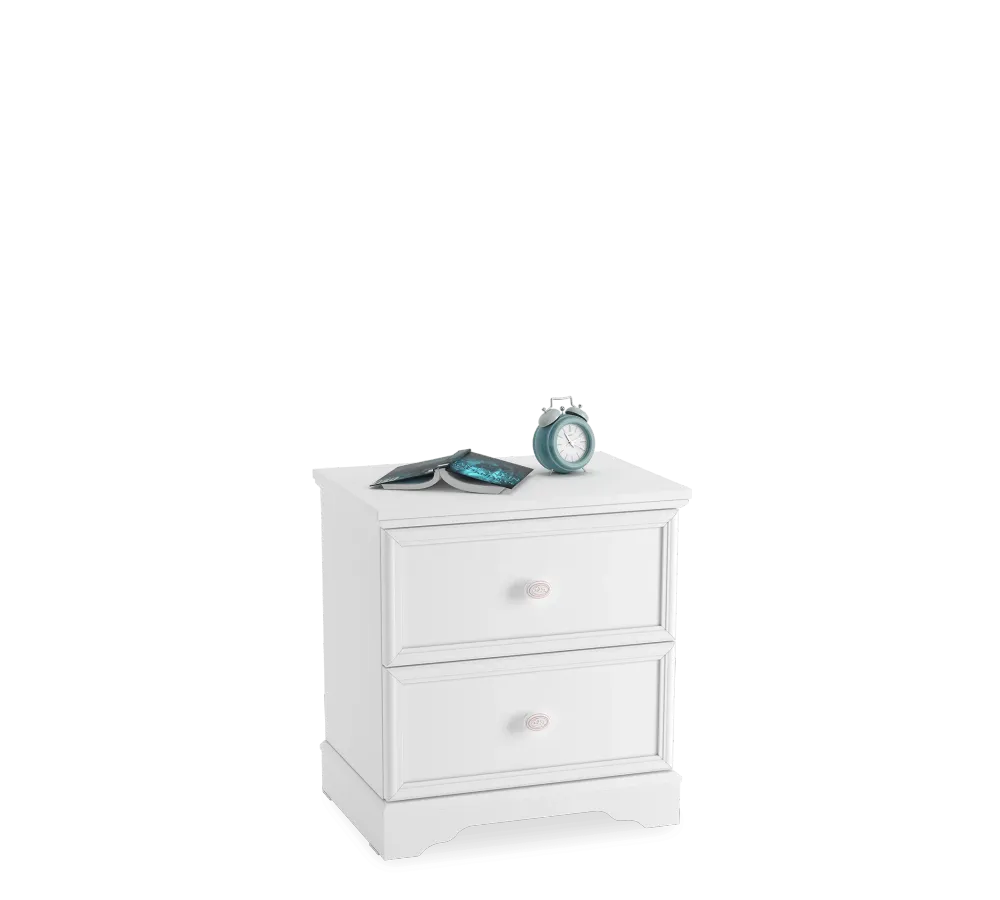 Нощно шкафче «Rustic White» + две чекмеджета, размер 53х58х38см