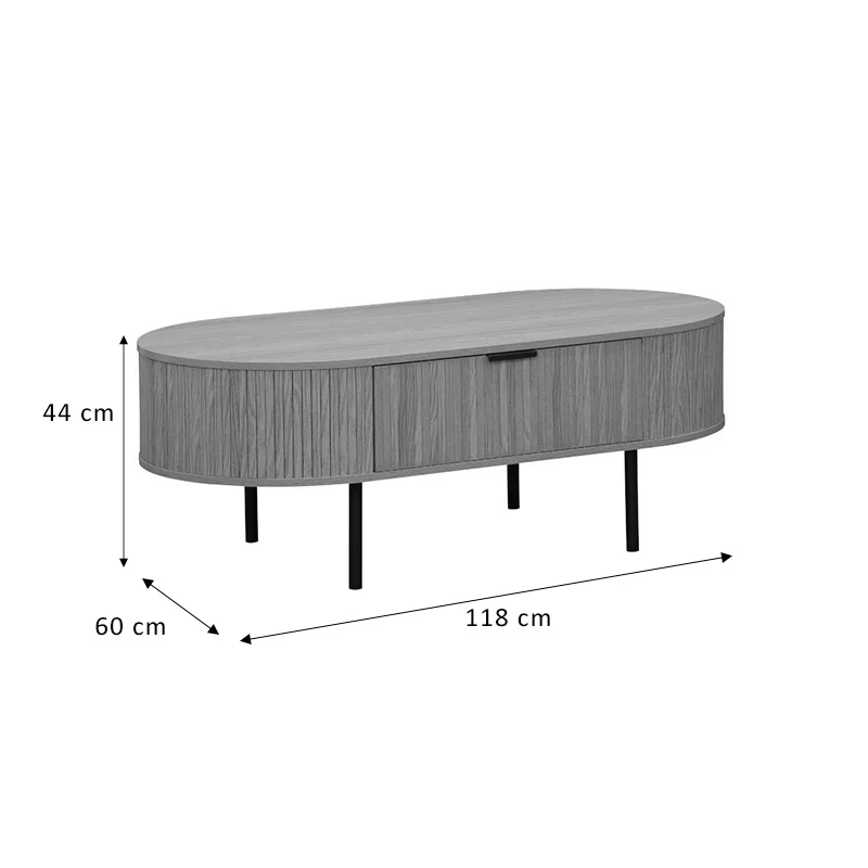 Холна маса SCANDI МДФ натурален с метални крака 118x60x44см