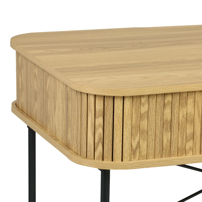 Работно бюро SCANDI МДФ/Метал в естествен цвят с черни метални крака 120x60x76.5см