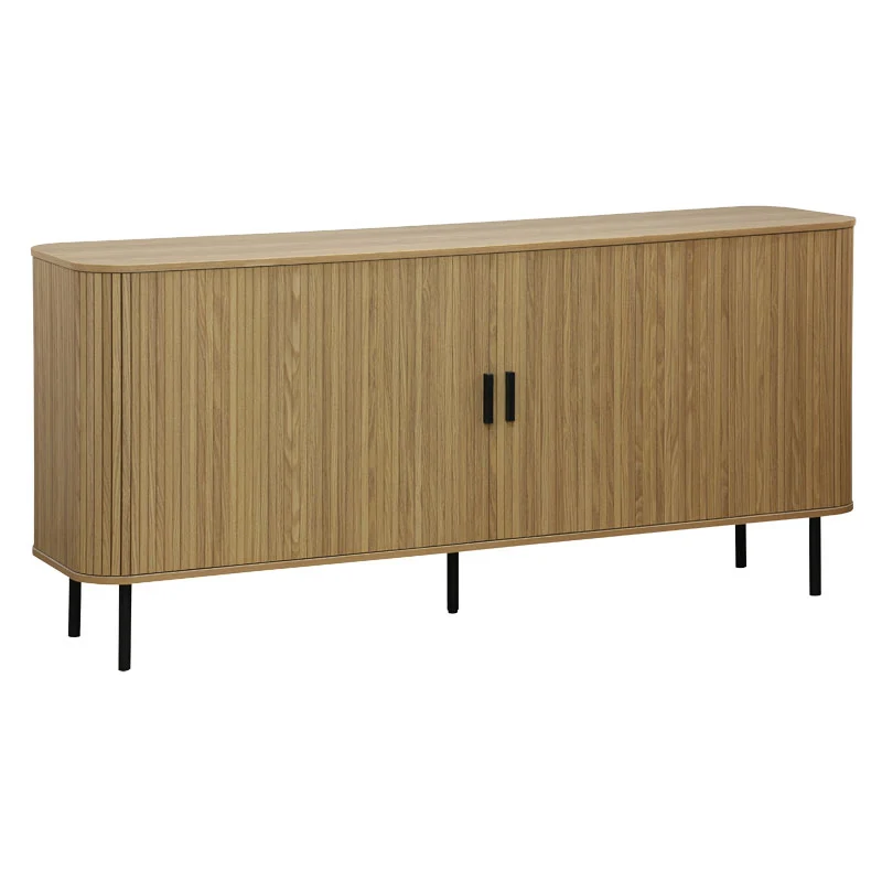 Бюфет SCANDI MDF естествен цвят с черни метални крака 170x45x80см
