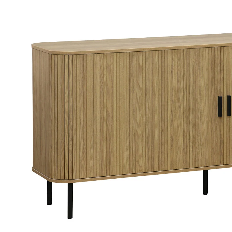 Бюфет SCANDI MDF естествен цвят с черни метални крака 170x45x80см