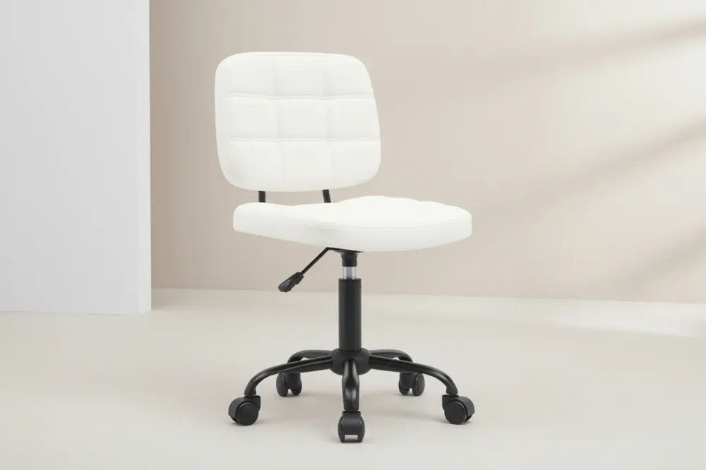 Офис стол Sedia pu бял 50x50x75-85см
