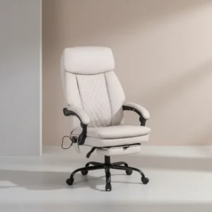 Директорски офис стол Sedici с масажен механизъм - pu бежов 72x63x115-123см