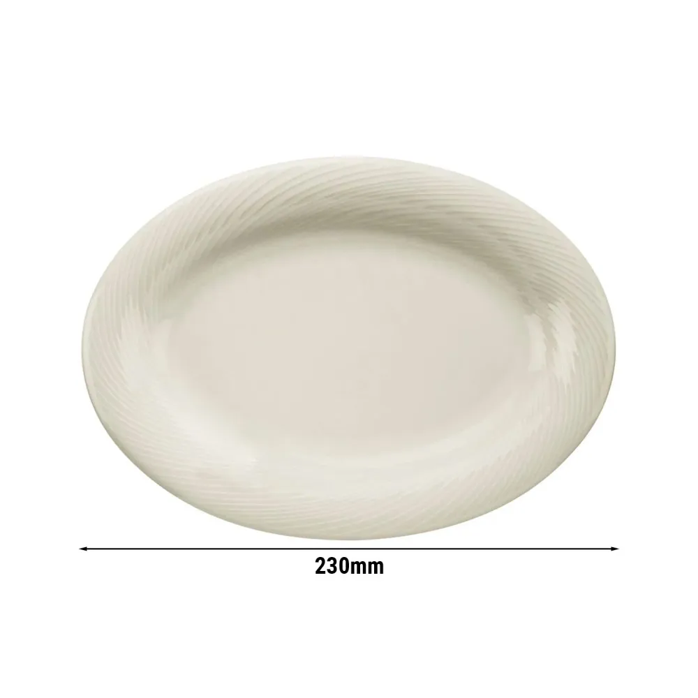 (24 бр.) SEMPRE - Овална чиния - Порцелан - 230x230mm - Крем