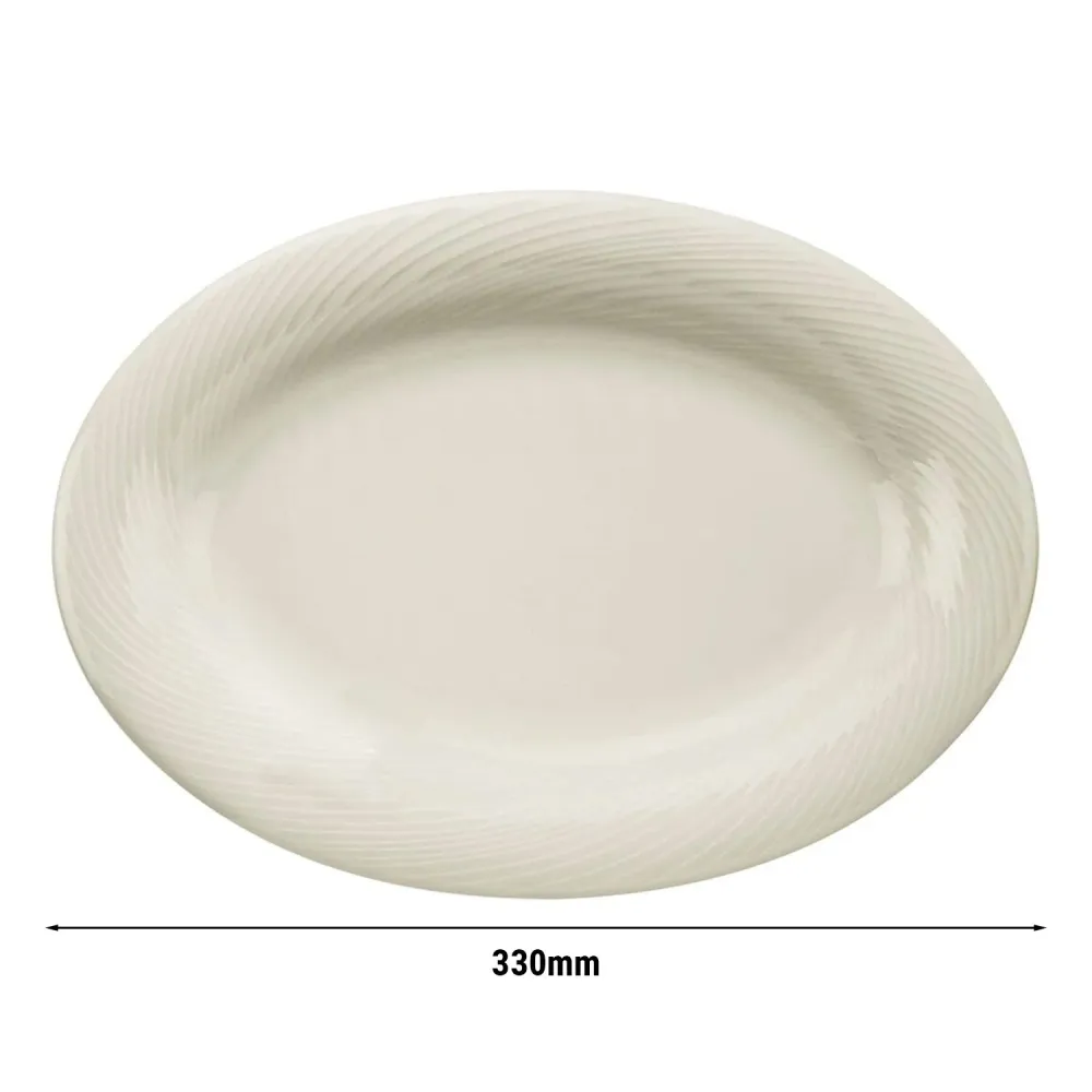 (12 бр.) SEMPRE - Овална чиния - Порцелан - 330x330mm - Крем