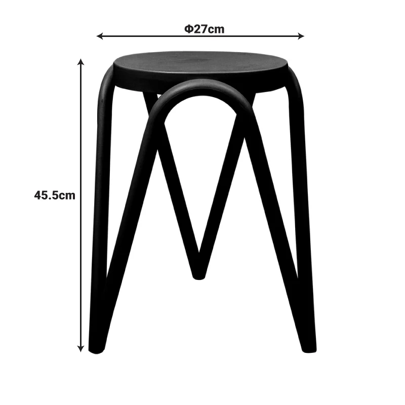 Табуретка SERZONA pp в черен цвят d27x45.5см