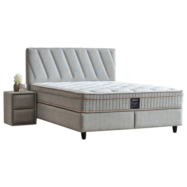 Тапицирана спалня с матрак SIESTA 160 x 200 - сив 02